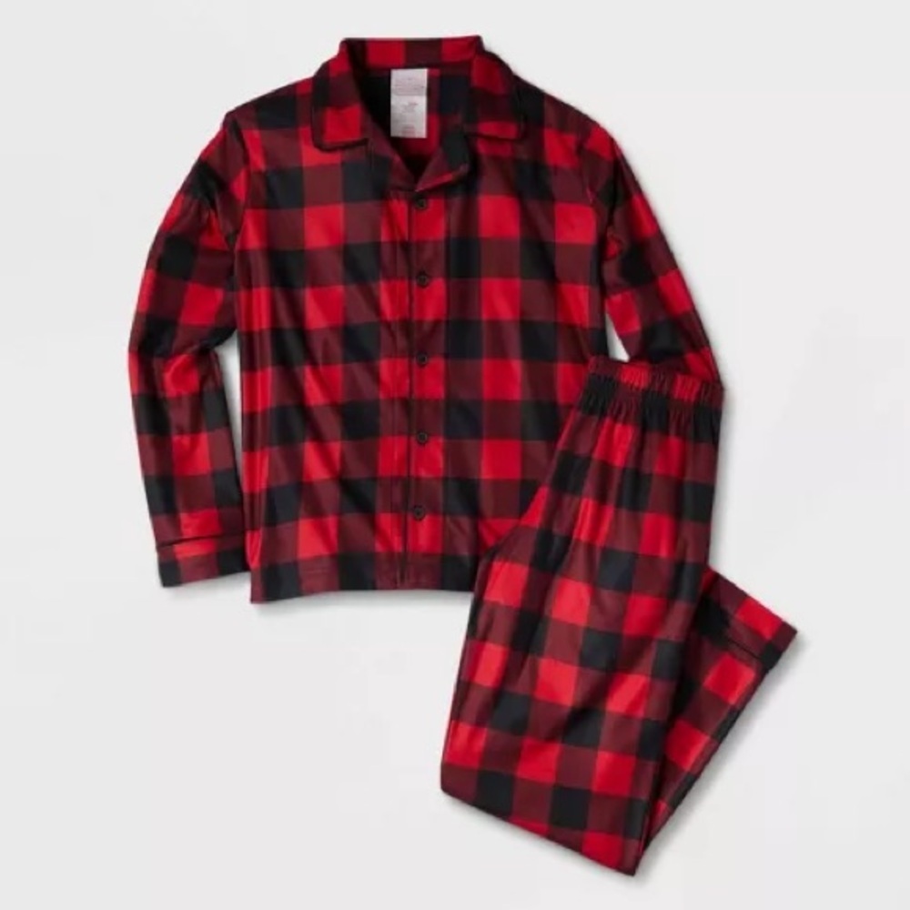 NWT Kids' Buffalo Check Holiday Matching Family Pajama Set - Wondershop™ Red 10 - Picture 5 of 10